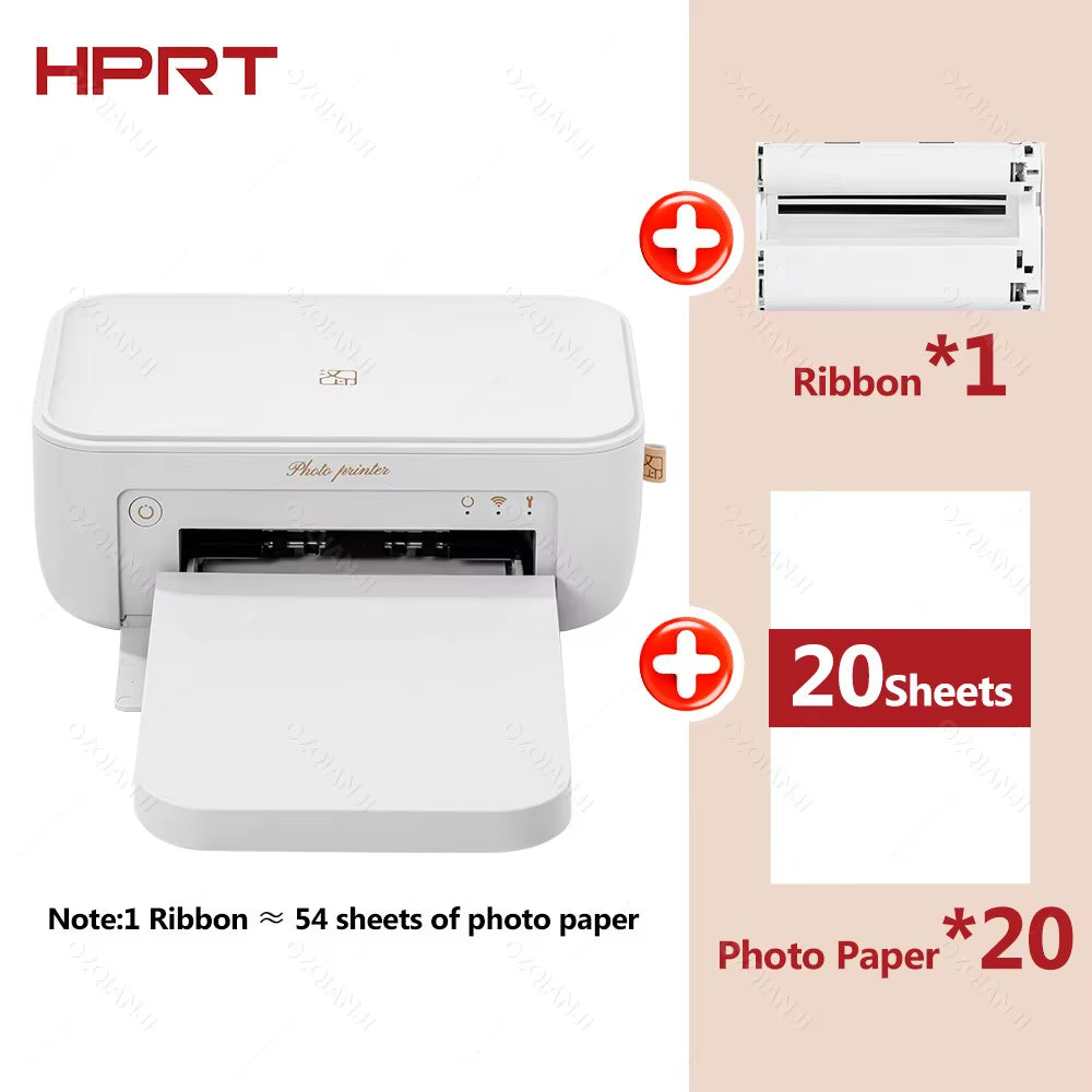 300DPI HPRT Thermal Photo Printer 4X 6 Inch Photo Paper for CP4100 Mini Color Photo Printer Paper with Cartridge Ribbon Optional