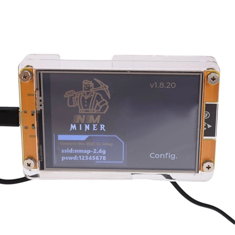 Upgraded 3400KH/S 2.8 Inch Smart Display Bitcoin Crypto Solo Lottery Miner NMMiner +4 Slots Stand Lottery Miner