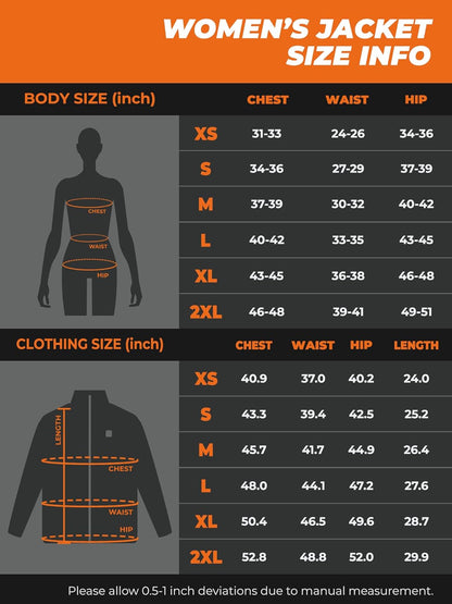 Women'S Slim Fit Heated Jacket with Battery Pack and Detachable Hood (Black/Purple,L)