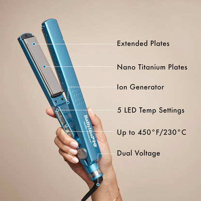Nano Titanium Ionic Hair Straightener, Professional Flat Iron for All Hair Types