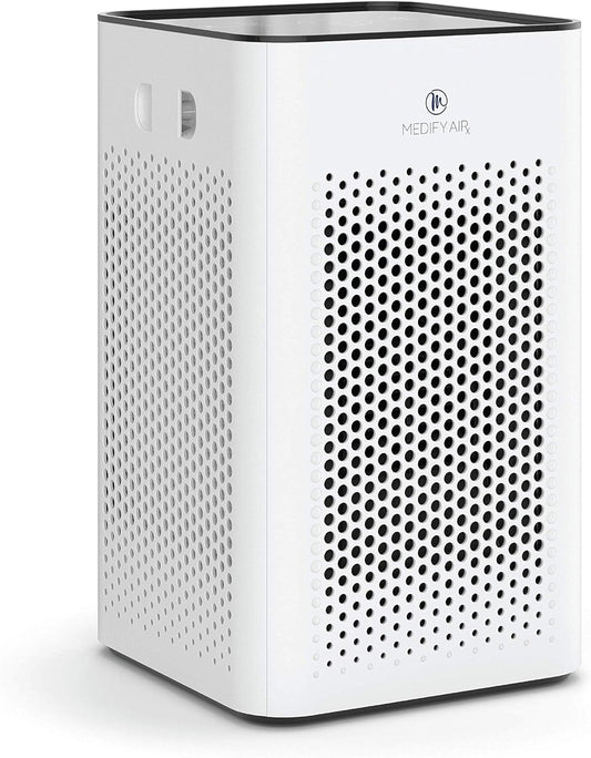 Medify MA-25 Air Purifier with True HEPA H13 Filter | 825 Ft² Coverage in 1Hr for Allergens, Smoke, Wildfires, Odors, Pollen, Pet Dander | Removal to 0.1 Microns | White, 1-Pack