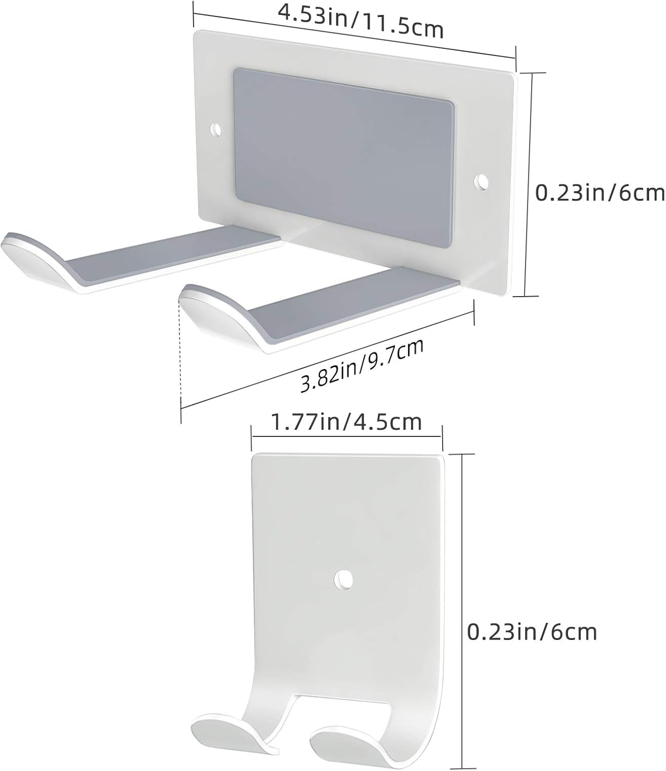 Hair Dryer Holder Wall Mounted Self Adhesive,Hair Blow Dryer Rack Organizer Compatible with Most Hair Dryers,White