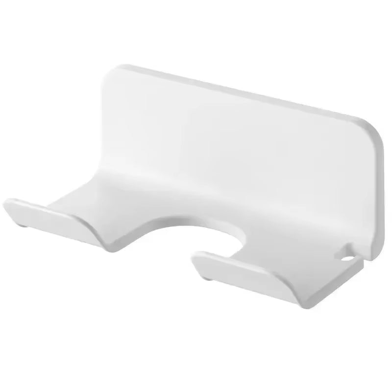 Hair Dryer Stand Holder Wall Mounted, ABS Punch Free Blow Dryer Holder Rack, Organizer for Hair Dryer, White ,Black