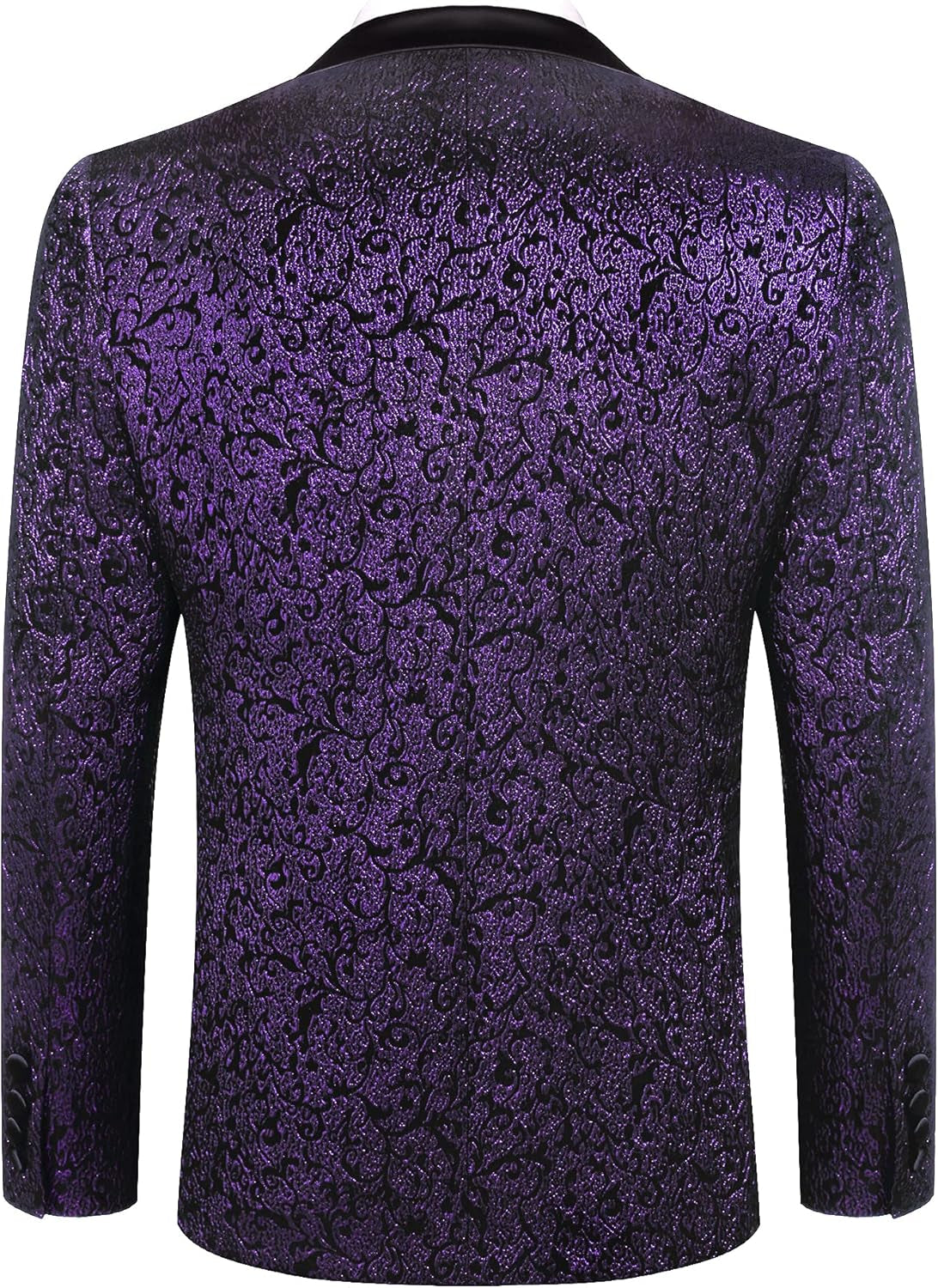 Men'S Floral Tuxedo Jacket Jacquard Suit Jacket Slim Fit Blazer for Wedding, Prom, Dinner