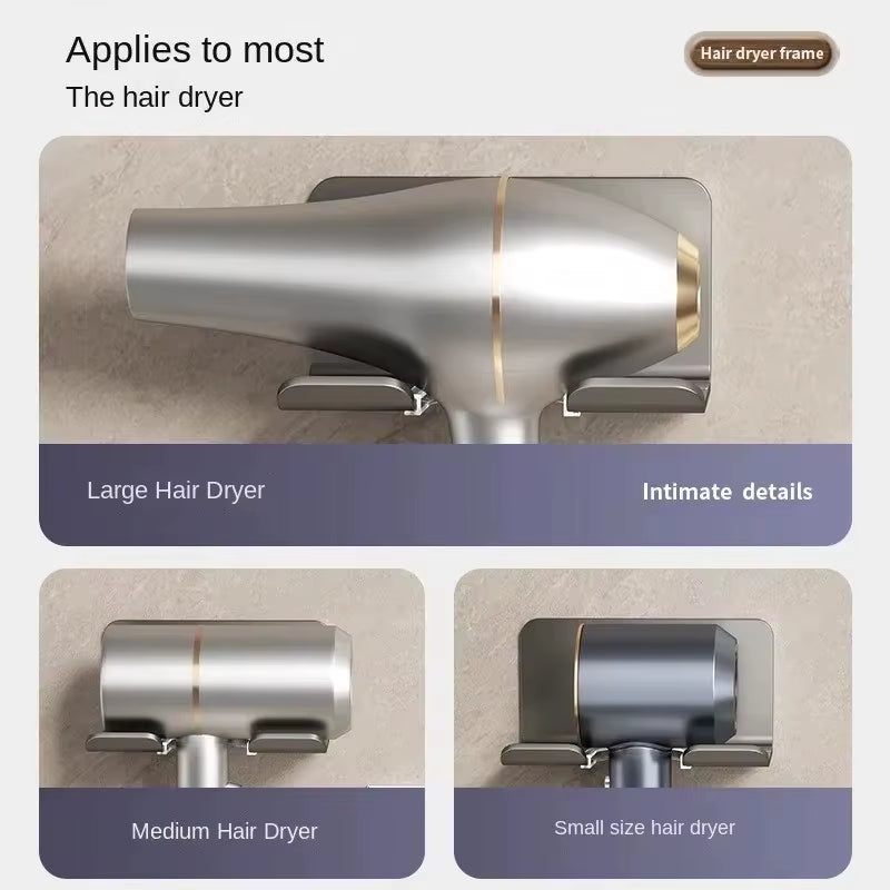 Universal Hair Dryer Holder Bathroom Hair Straightener Stand Nail Free Wall Shelves Room Storage Rack Wall-Mounted Home Shelf