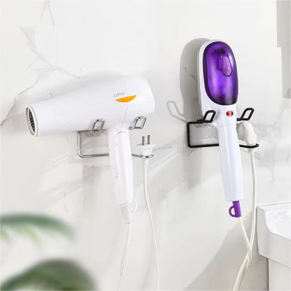 Hair Dryer Holder Wall Mounted Hair Dryer Bracket No Punching Home Bathroom Organizer Storage Rack Shelf Accessories