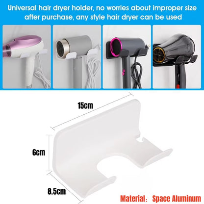 Universal Hair Dryer Holder Bathroom Hair Straightener Stand Nail Free Wall Shelves Room Storage Rack Wall-Mounted Home Shelf