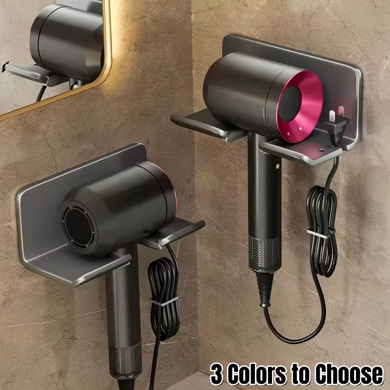 Universal Hair Dryer Holder Bathroom Hair Straightener Stand Nail Free Wall Shelves Room Storage Rack Wall-Mounted Home Shelf