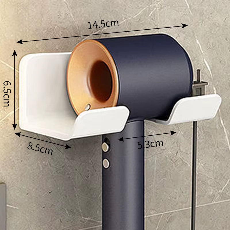 Hair Dryer Holder Wall Mounted Wall Dryer Cradle White Black Greyhairdryer Blow Dryer Organizer for Bathroom Bathroom Shelves