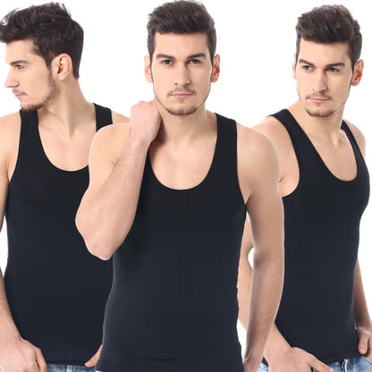 1/3 Pack Four Seasons Men'S Cotton Joker Vest Teenagers Simple Fit Sports Fitness T-Shirt Middle-Aged Casual Sleeveless Shirt