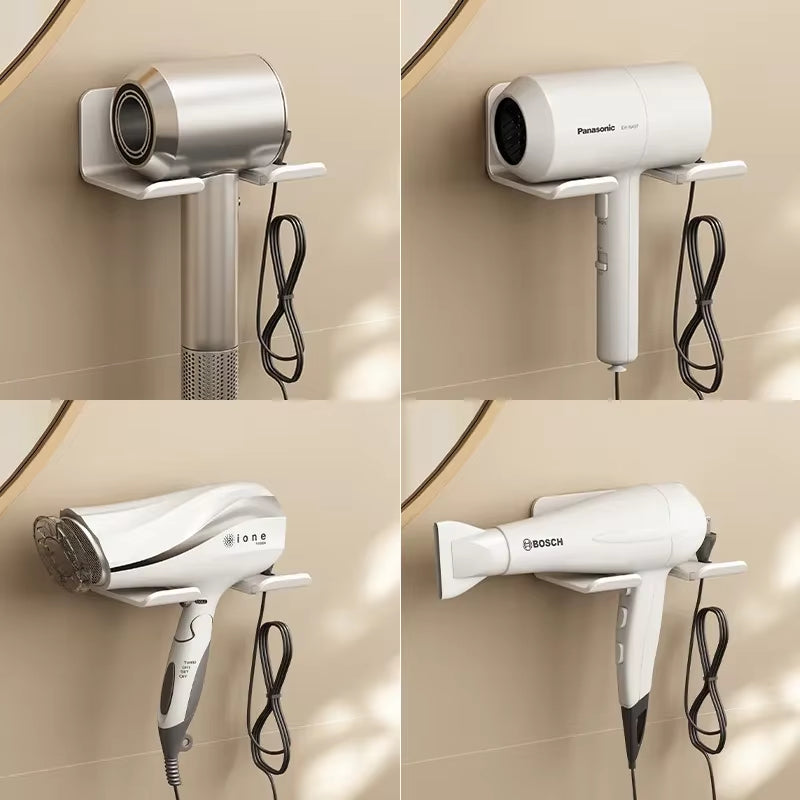 Universal Hair Dryer Holder Bathroom Hair Straightener Stand Nail Free Wall Shelves Room Storage Rack Wall-Mounted Home Shelf