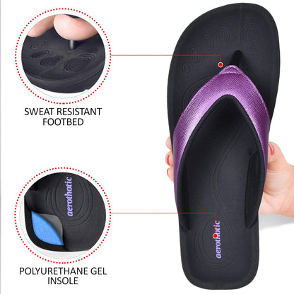 Slip on Recovery Footwear Plantar Fasciitis Flip Flops for Women Yoga Mat Outdoor Walking Beach Ladies Arch Support Summer Thong Dressy Casual Sandals Comfortable Vacation Essentials