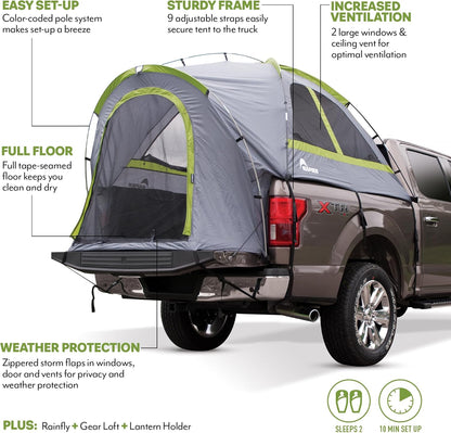 Backroadz Truck Bed with Waterproof Material Coating, Comfortable and Spacious 2 Person Camping Tent, Compact and Full Size Regular Bed Long Bed, Waterproof Bed Tent, Durable and Sturdy Tent
