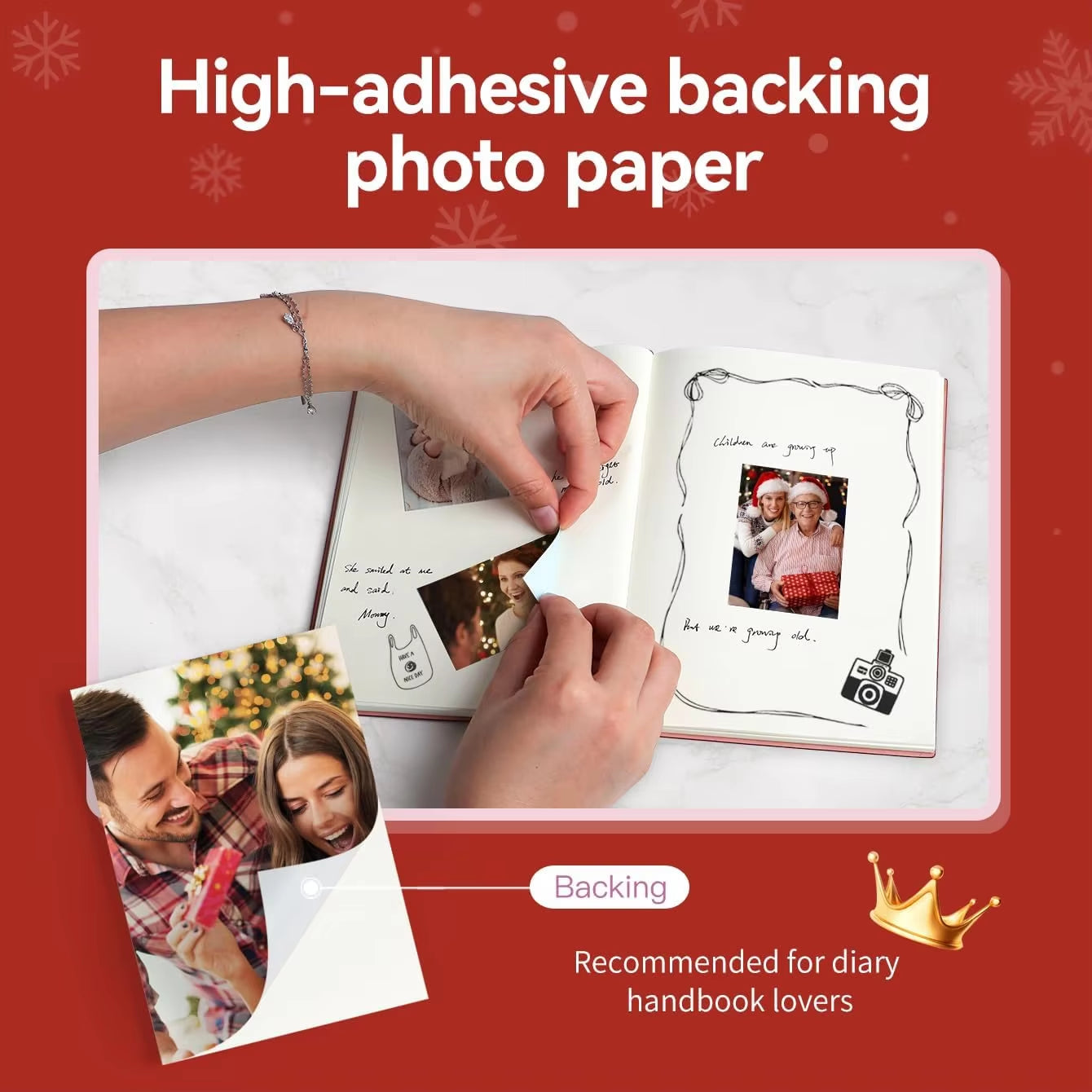 MT53 Color Photo Wifi Printer Mini Portable Mobile Handheld Pocket Bluetooth Printing Machine 2X3 Inch Zink Sticky-Backed Paper