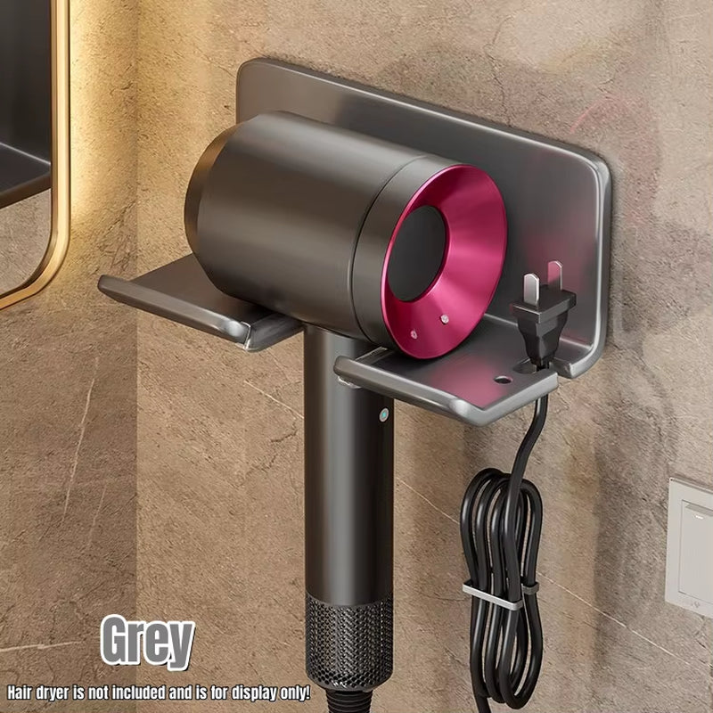Universal Hair Dryer Holder Bathroom Hair Straightener Stand Nail Free Wall Shelves Room Storage Rack Wall-Mounted Home Shelf