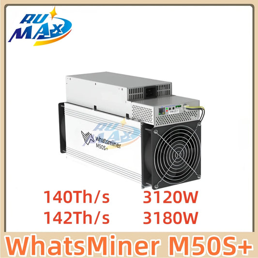 (10Piece) New MicroBT WhatsMiner M50S+ 140T/142T Bitcoin ASIC Miner in stock High Performance Best Efficiency Fast Shipping