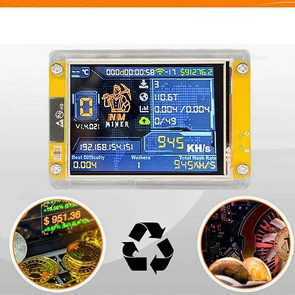 Upgraded 3400KH/S 2.8 Inch Smart Display Bitcoin Crypto Solo Lottery Miner NMMiner +4 Slots Stand Lottery Miner