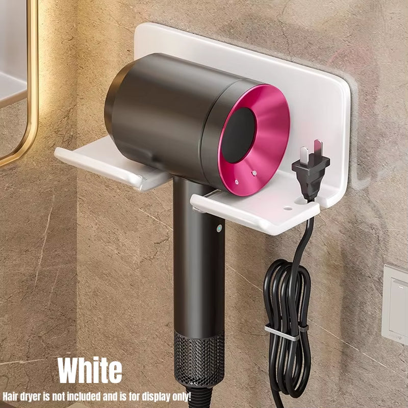 Universal Hair Dryer Holder Bathroom Hair Straightener Stand Nail Free Wall Shelves Room Storage Rack Wall-Mounted Home Shelf