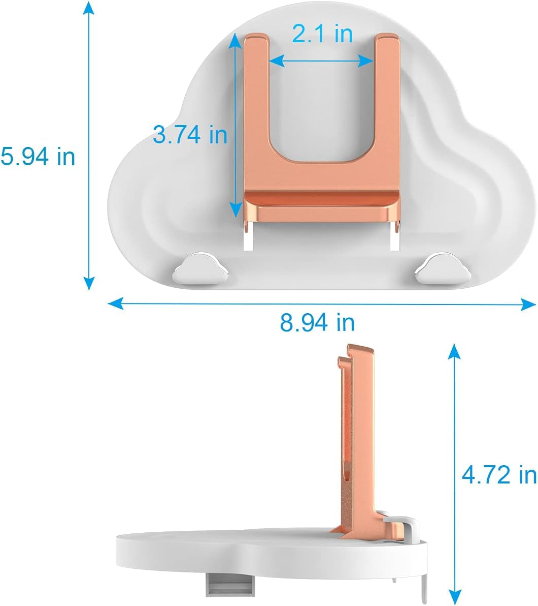 Hair Dryer Holder Wall Mounted Self Adhesive Blow Dryer Rack Multi-Functional Bathroom Storage Dryer Rack （White）