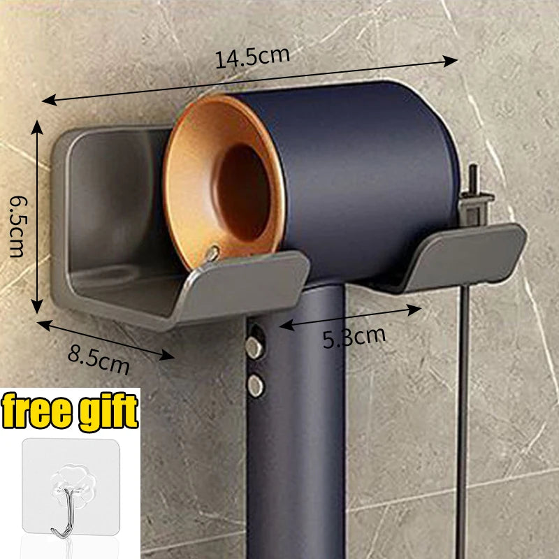Hair Dryer Holder Wall Mounted Wall Dryer Cradle White Black Greyhairdryer Blow Dryer Organizer for Bathroom Bathroom Shelves