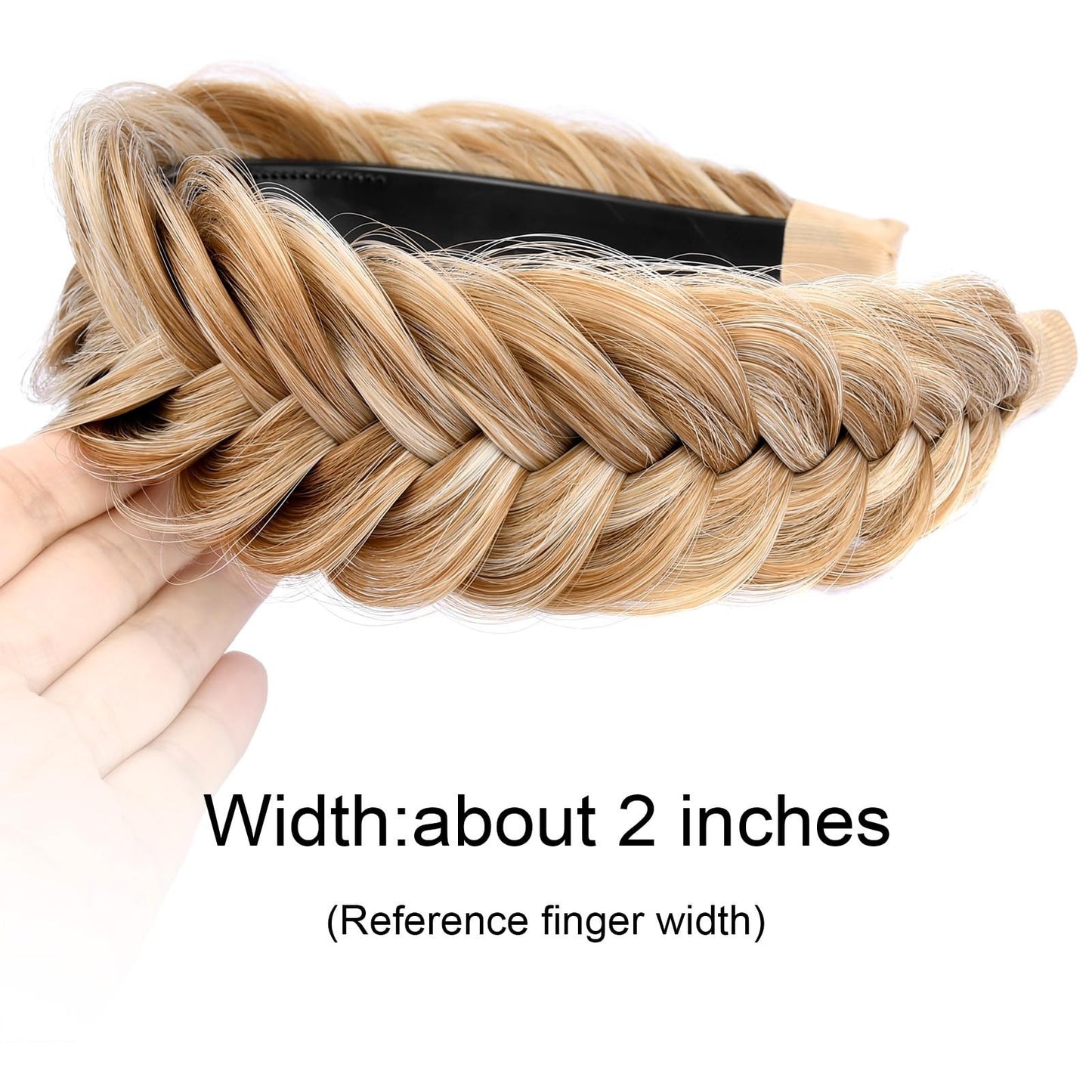DIGUAN Wide Messy Braided Headband with Teeth Synthetic Hair Plaited Headband...