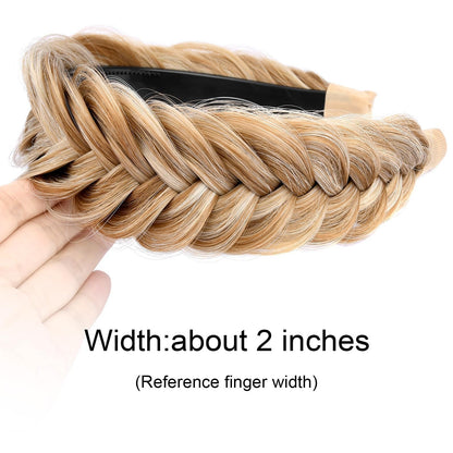 DIGUAN Wide Messy Braided Headband with Teeth Synthetic Hair Plaited Headband...