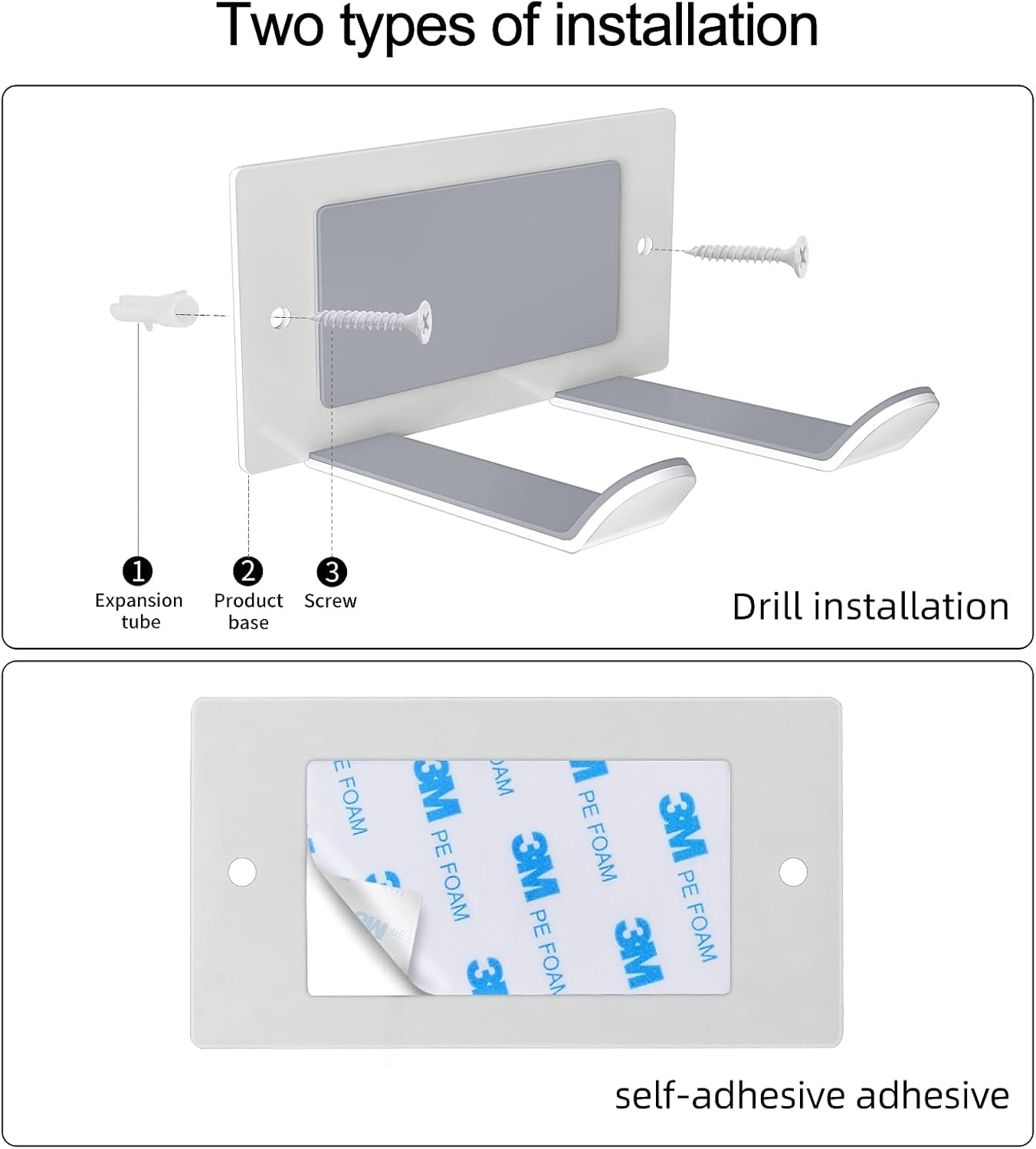 Hair Dryer Holder Wall Mounted Self Adhesive,Hair Blow Dryer Rack Organizer Compatible with Most Hair Dryers,White