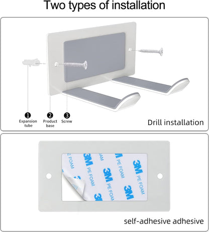 Hair Dryer Holder Wall Mounted Self Adhesive,Hair Blow Dryer Rack Organizer Compatible with Most Hair Dryers,White